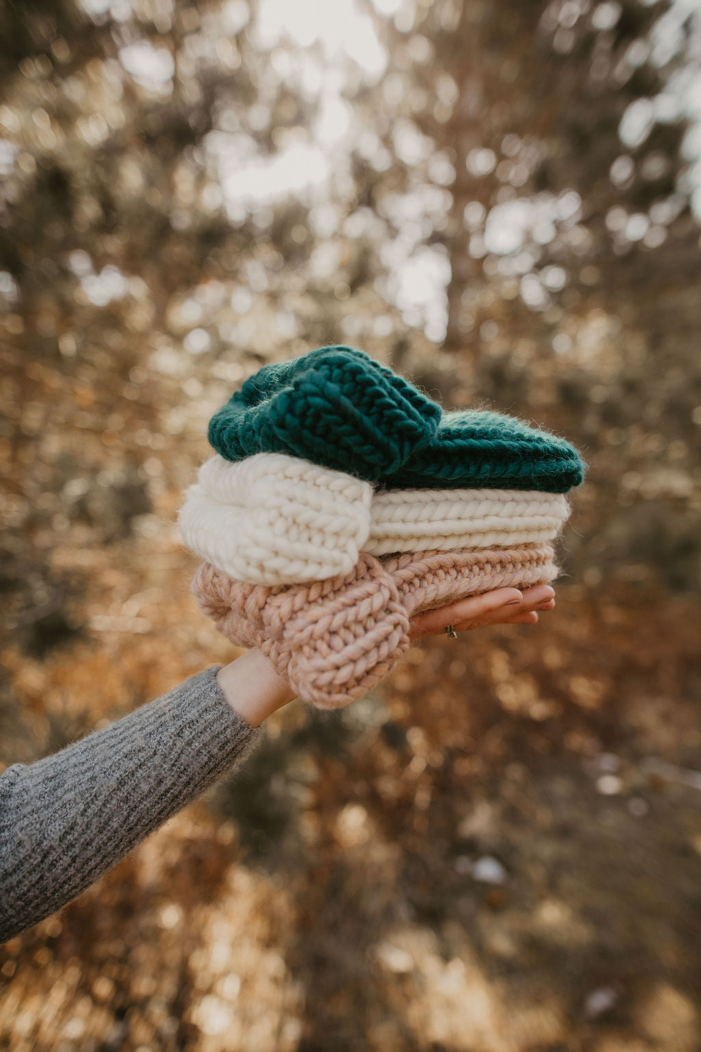 Forest Green Peruvian Wool Ribbed Knit Hat