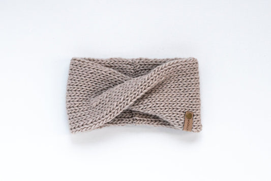 Pearl Gray Peruvian Wool Knit Hand Headband