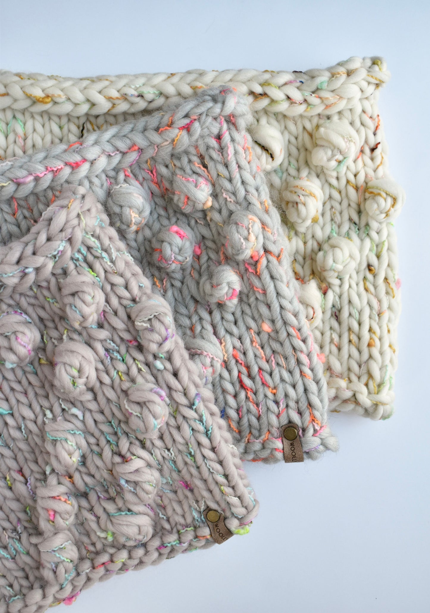 KNITTING PATTERN: Loppet Bobble Cowl | Easy Super Bulky Knit Cowl Pattern