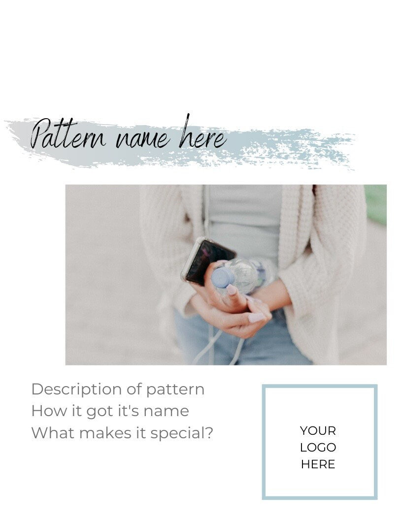 CANVA PATTERN TEMPLATE | Calm Theme | Knitting Pattern Template | Crochet Pattern Template | Canva Template