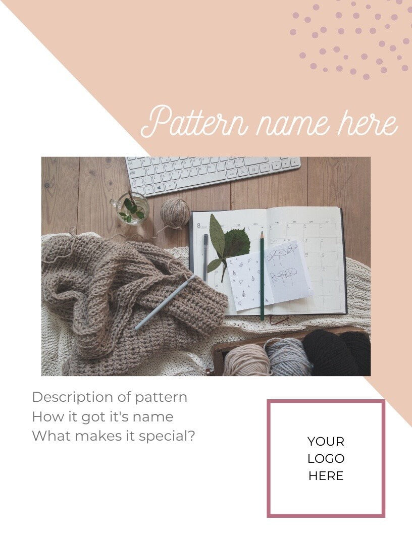 CANVA PATTERN TEMPLATE | Whimsical Theme | Knitting Pattern Template | Crochet Pattern Template | Canva Template