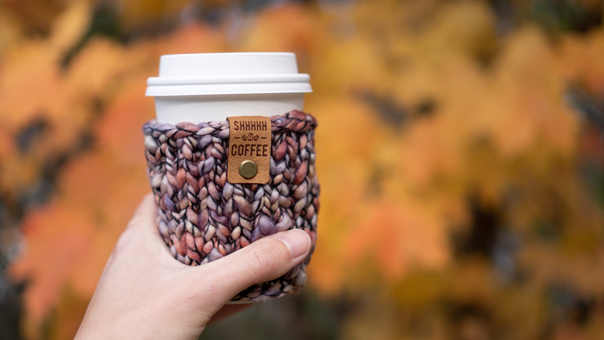 KNITTING PATTERN: Scrap Yarn Coffee Cozy Pattern | Knit Coffee Sleeve Pattern