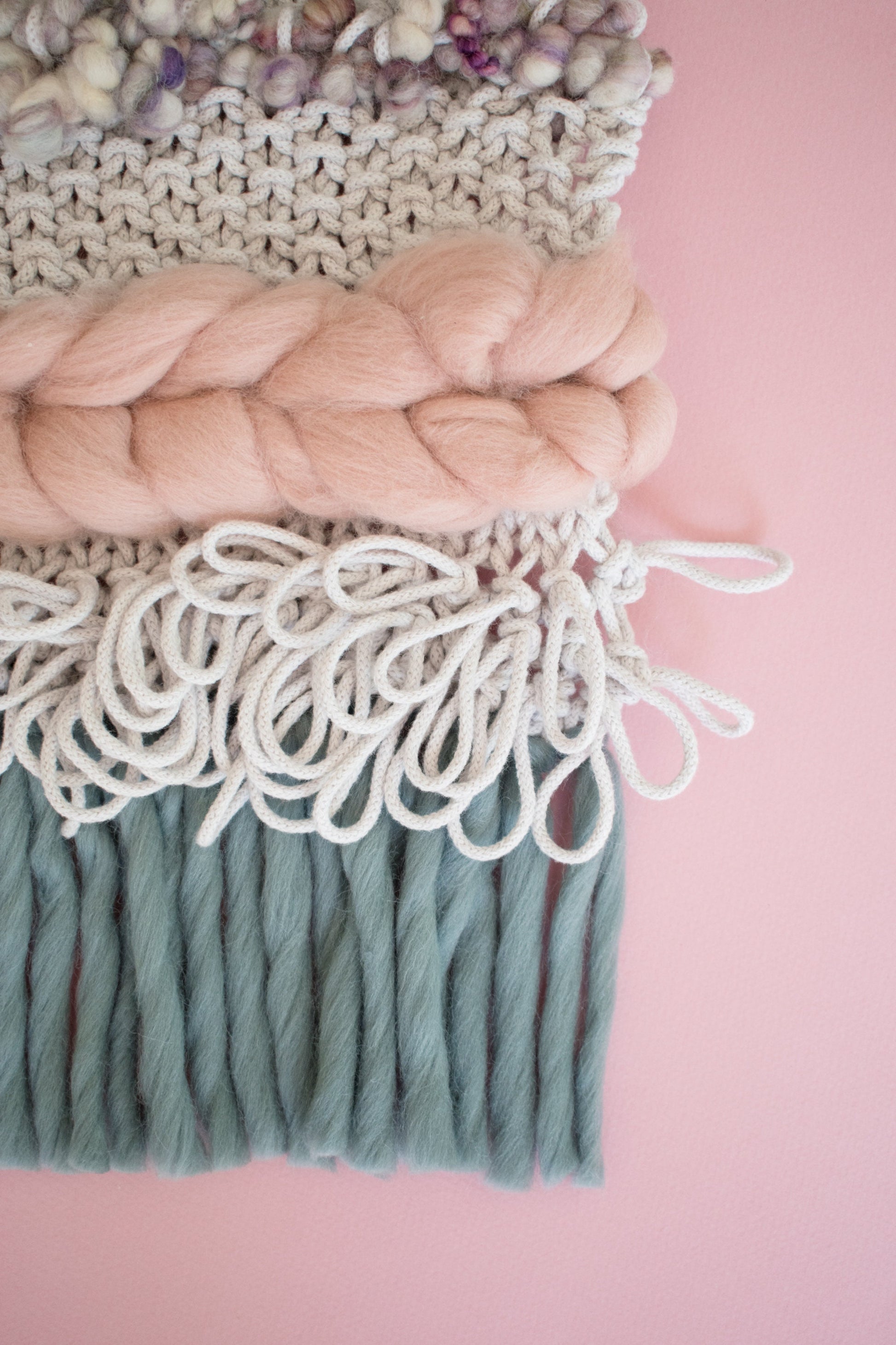 KNITTING + WEAVING PATTERN: Iona Wall Hanging | Easy Boho Knit and Woven Wall Hanging Pattern | Home Decor Knitting Pattern Weaving Pattern