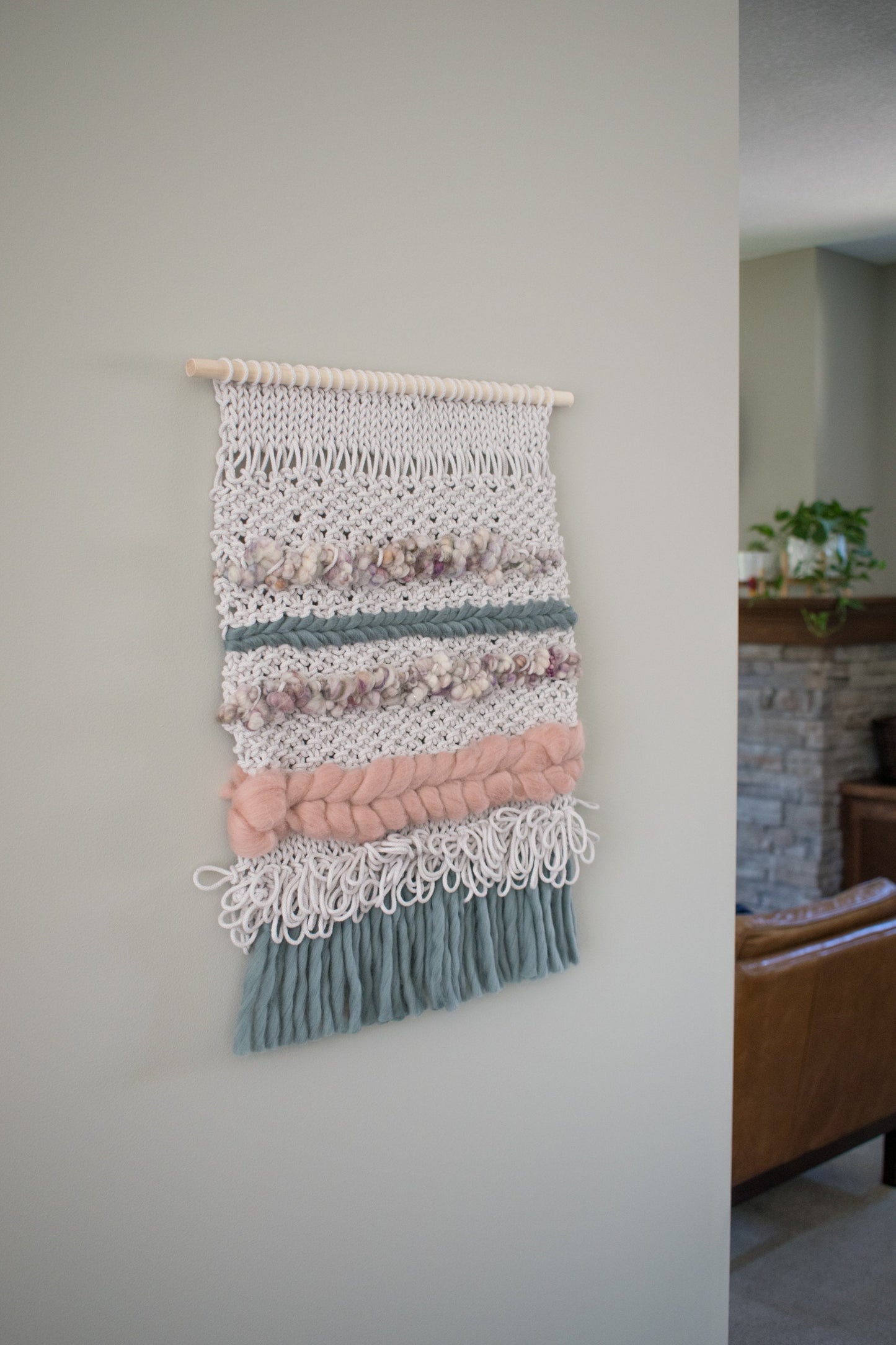 KNITTING + WEAVING PATTERN: Iona Wall Hanging | Easy Boho Knit and Woven Wall Hanging Pattern | Home Decor Knitting Pattern Weaving Pattern