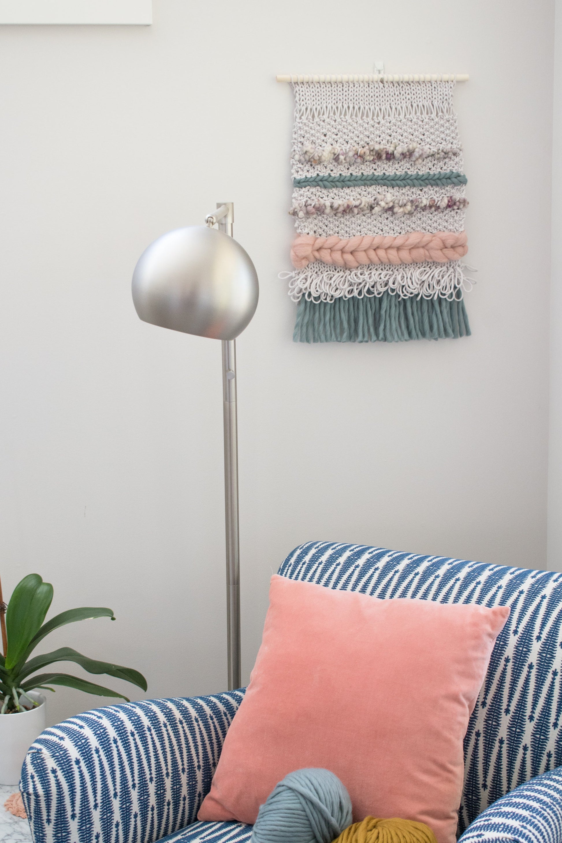 KNITTING + WEAVING PATTERN: Iona Wall Hanging | Easy Boho Knit and Woven Wall Hanging Pattern | Home Decor Knitting Pattern Weaving Pattern