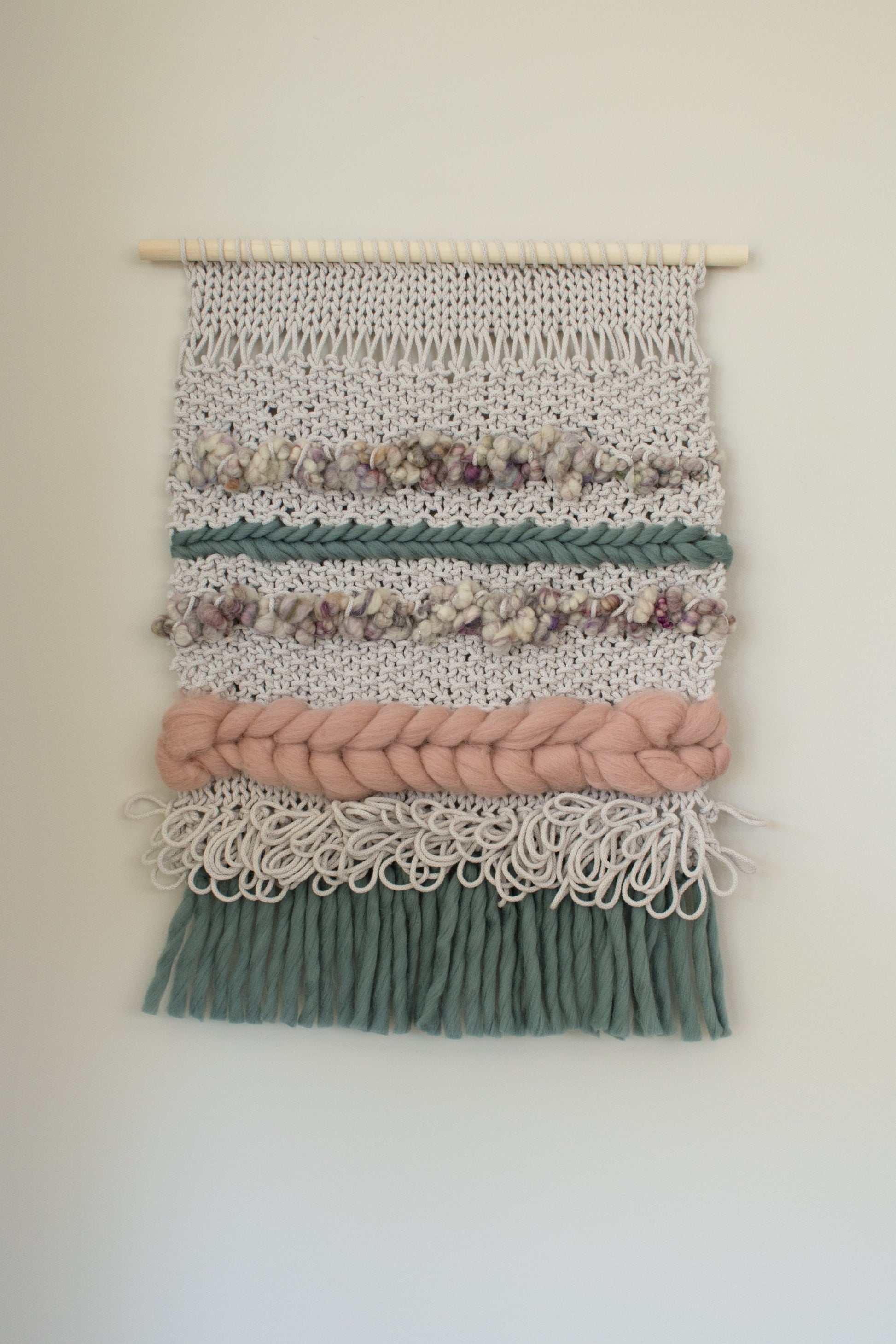 KNITTING + WEAVING PATTERN: Iona Wall Hanging | Easy Boho Knit and Woven Wall Hanging Pattern | Home Decor Knitting Pattern Weaving Pattern