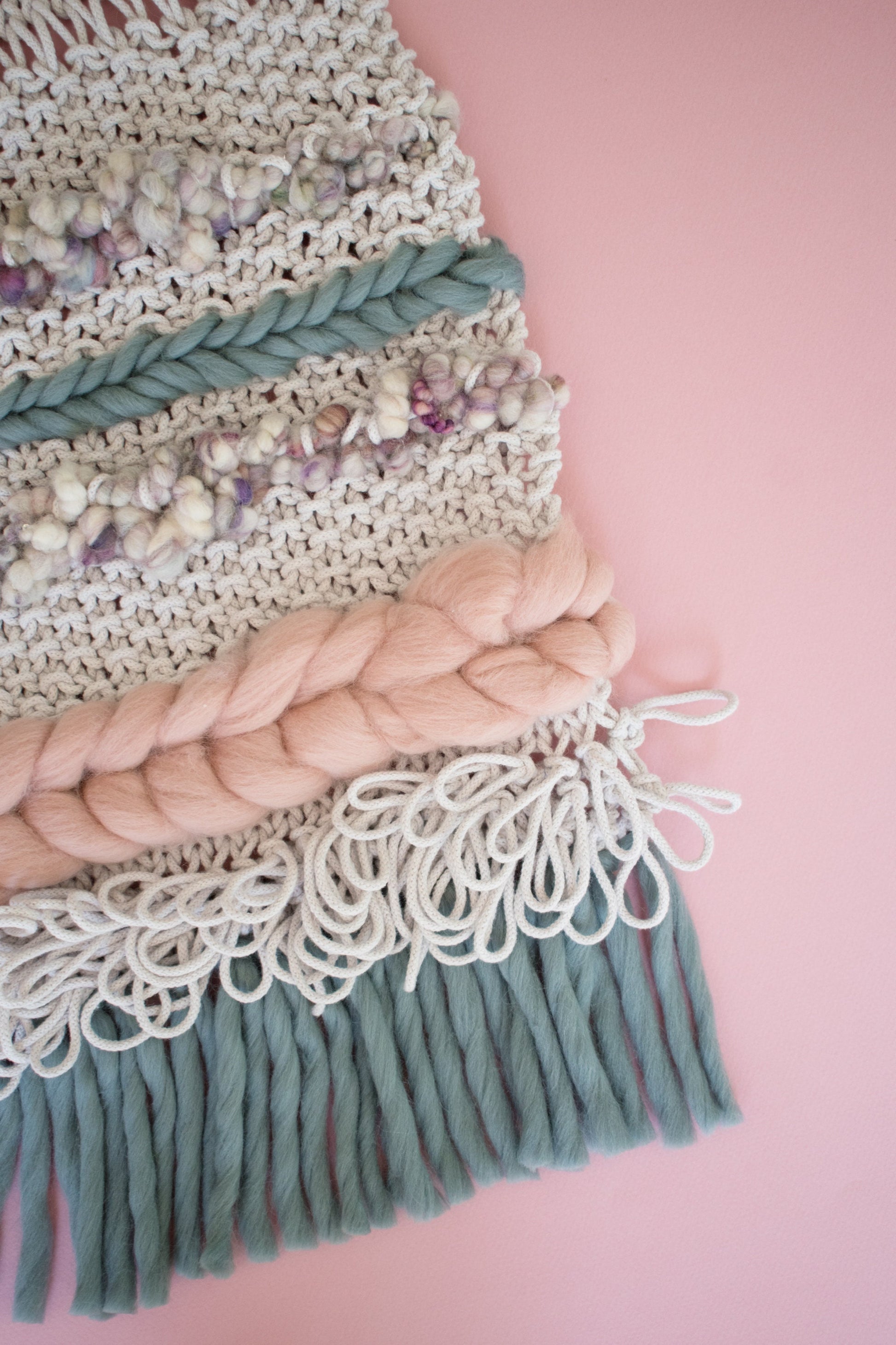 KNITTING + WEAVING PATTERN: Iona Wall Hanging | Easy Boho Knit and Woven Wall Hanging Pattern | Home Decor Knitting Pattern Weaving Pattern