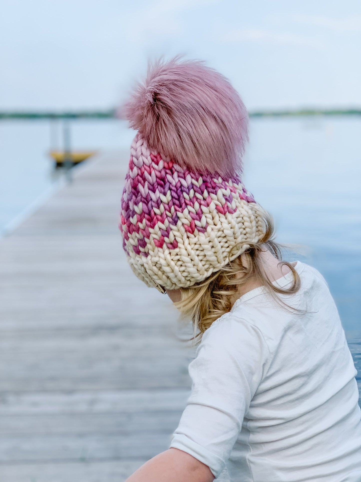 KNITTING PATTERN: Sunrise Hat in 5 Sizes | Easy Fair Isle Knit Hat Pattern | Super Bulky Yarn Scrap Yarn Pattern | Ombre Knitting Pattern