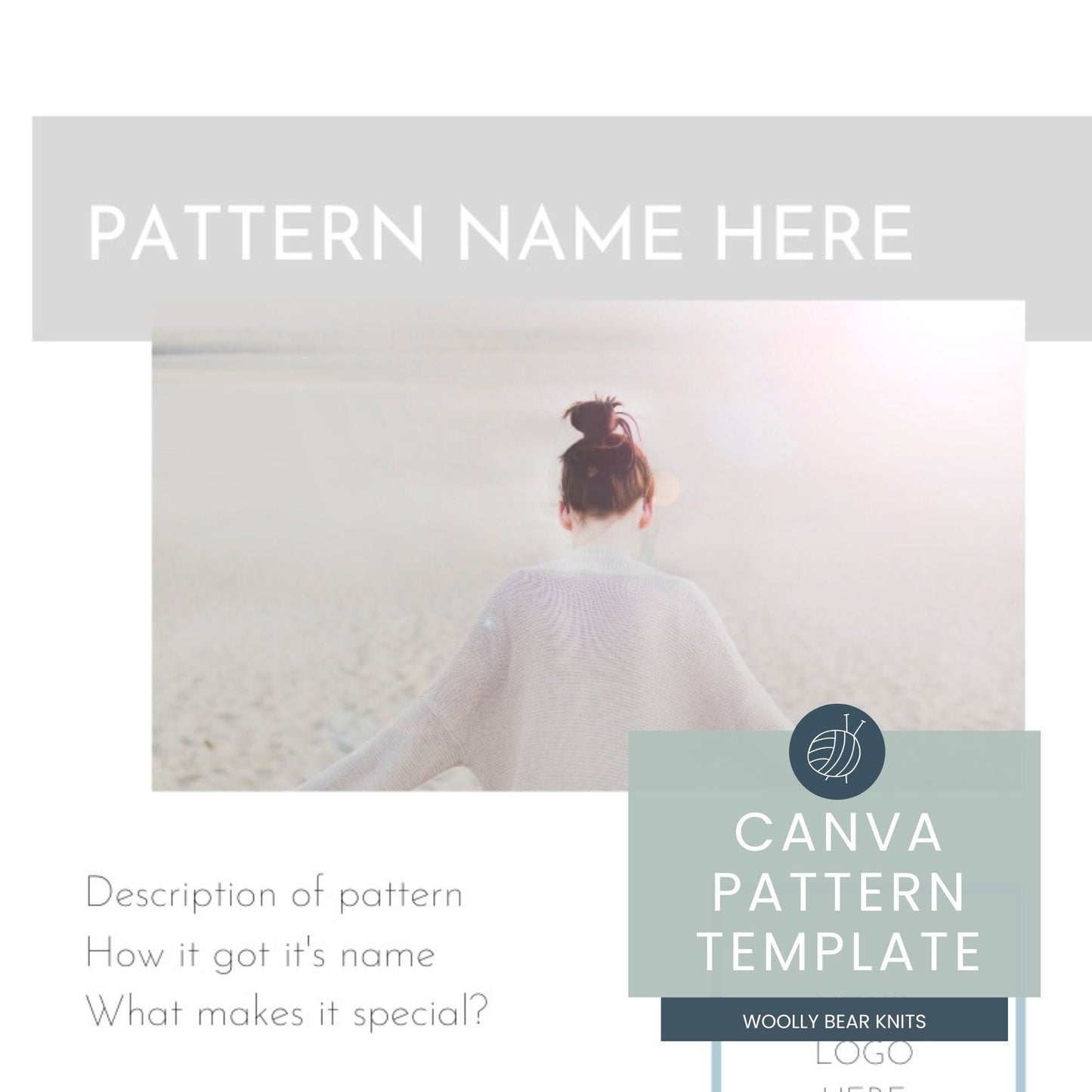 CANVA PATTERN TEMPLATE | Modern Theme | Knitting Pattern Template | Crochet Pattern Template | Canva Template