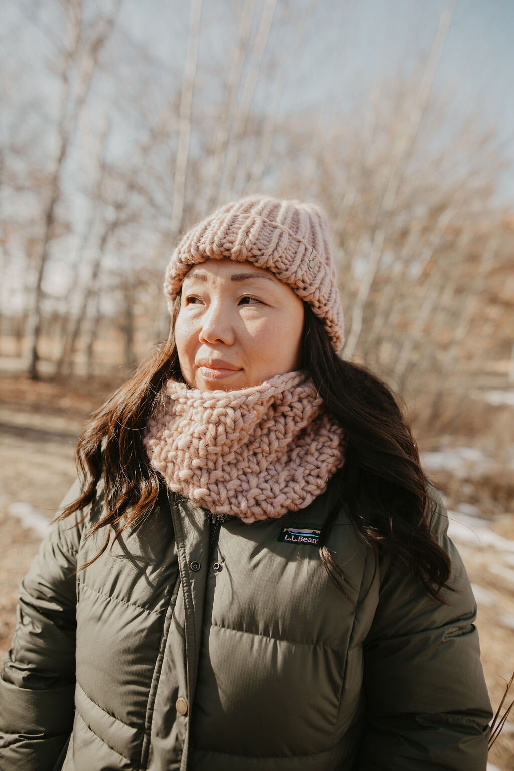 Mauve Peruvian Wool Hand Knit Cowl, Chunky Luxury Knit Cowl, Ethically Sourced Wool, Chunky Knit Neckwarmer