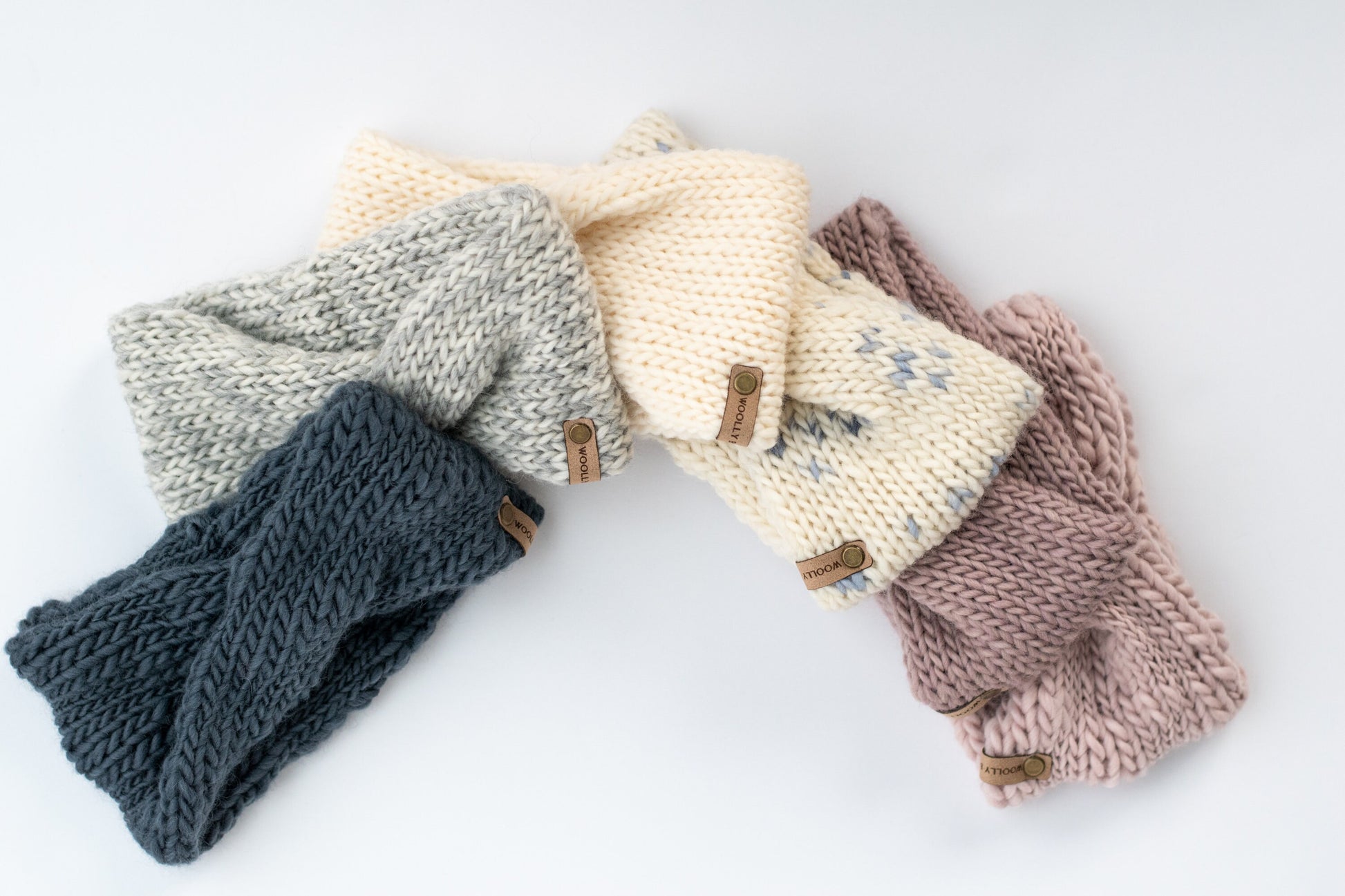 Light Gray Peruvian Wool Hand Knit Headband