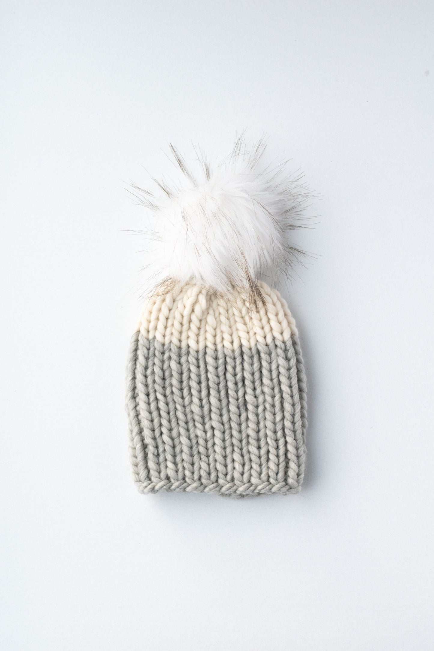 Child and Toddler Size Ribbed Knit Colorblock Peruvian Wool Hat | Children's Chunky Knit Hat | Toddler Kids Winter Knit Hat