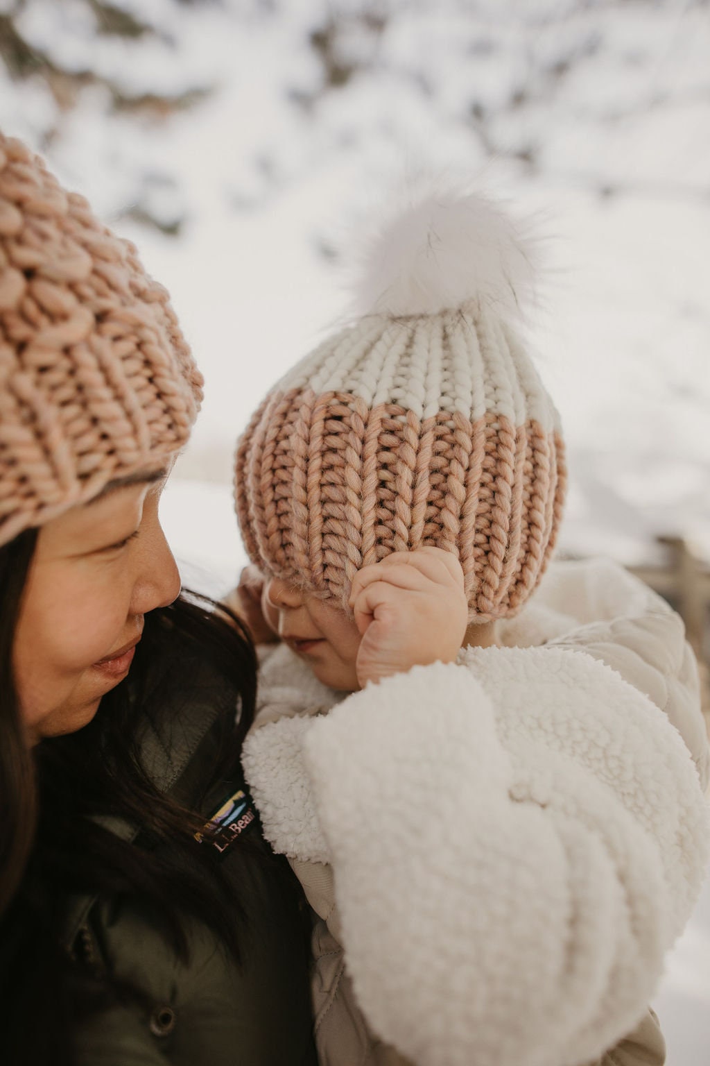 Child and Toddler Size Ribbed Knit Colorblock Peruvian Wool Hat | Children's Chunky Knit Hat | Toddler Kids Winter Knit Hat
