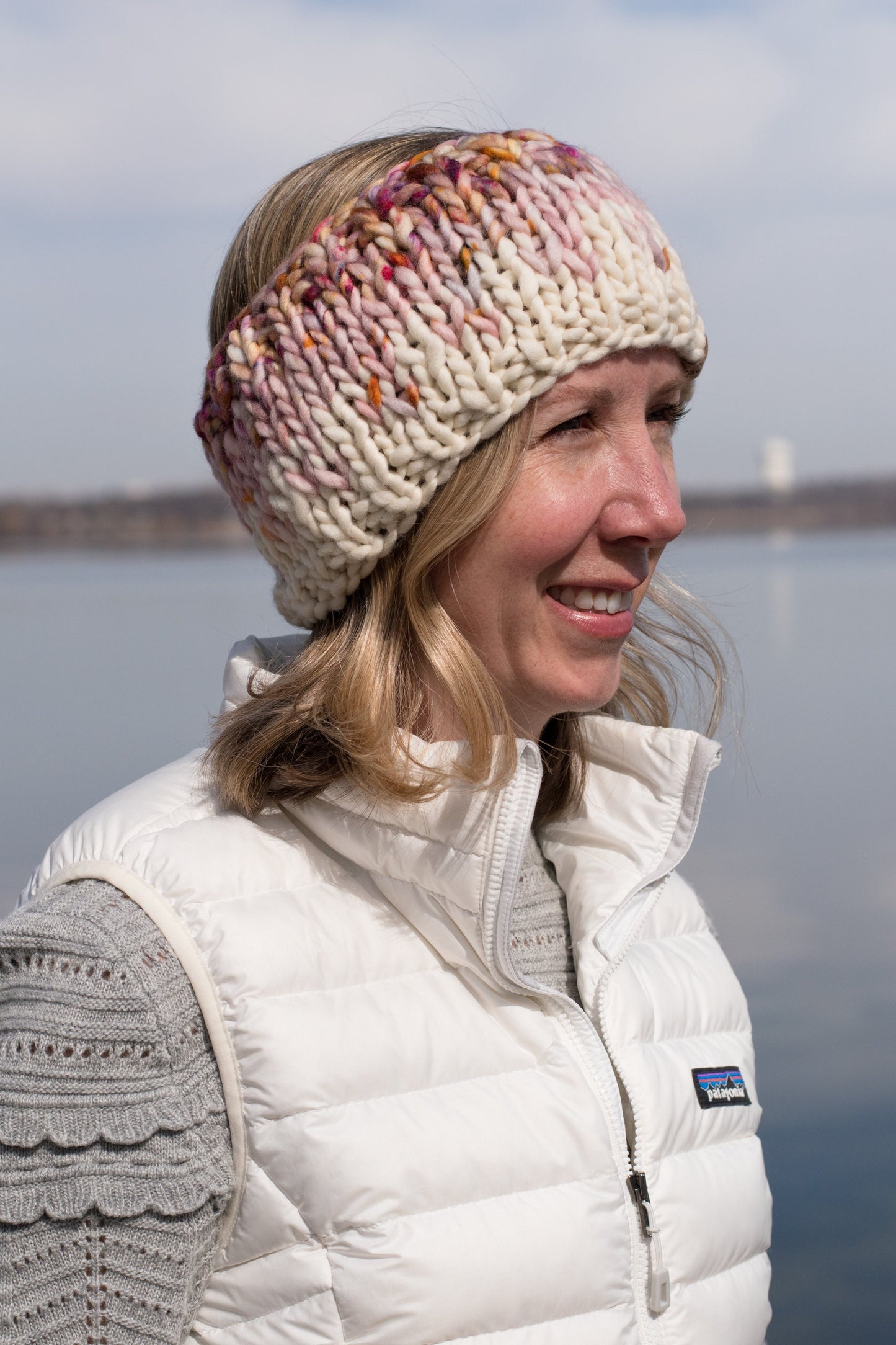 KNITTING PATTERN: Sunrise Headband, Easy Fair Isle Knit Headband Pattern, Easy Super Bulky Weight Yarn Ear Warmer Knitting Pattern
