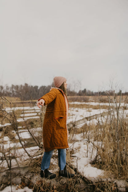 Pink Merino Wool Hand Knit Ribbed Beanie