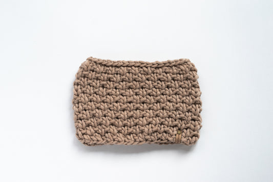 Beige Merino Wool Hand Knit Cowl