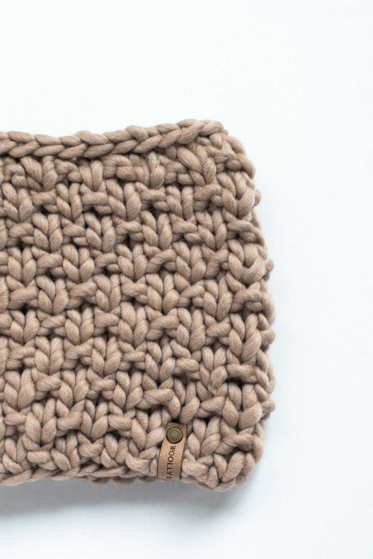 Beige Merino Wool Hand Knit Cowl