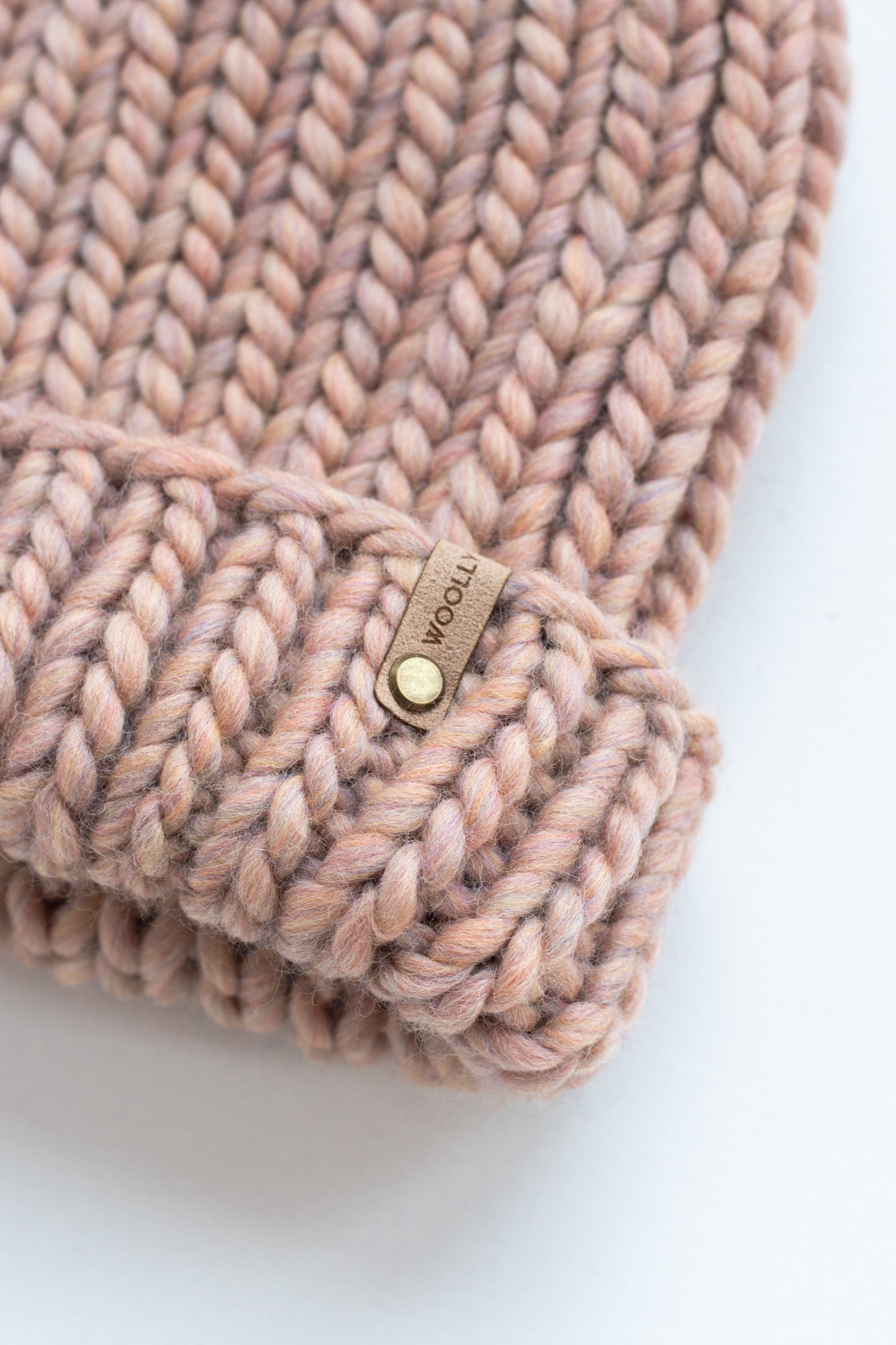 Blush Pink Peruvian Wool Ribbed Knit Hat