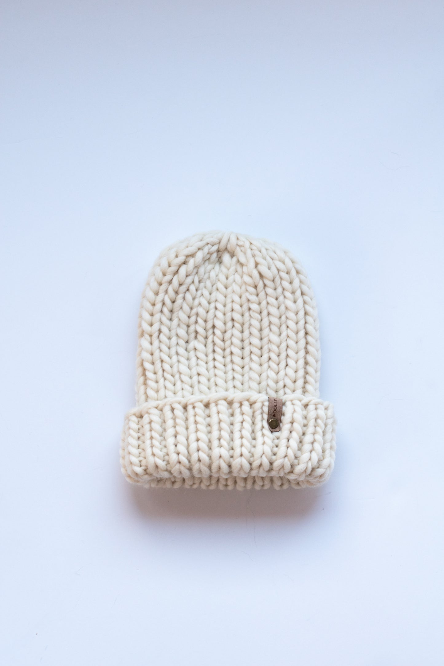 Ivory Peruvian Wool Ribbed Knit Hat
