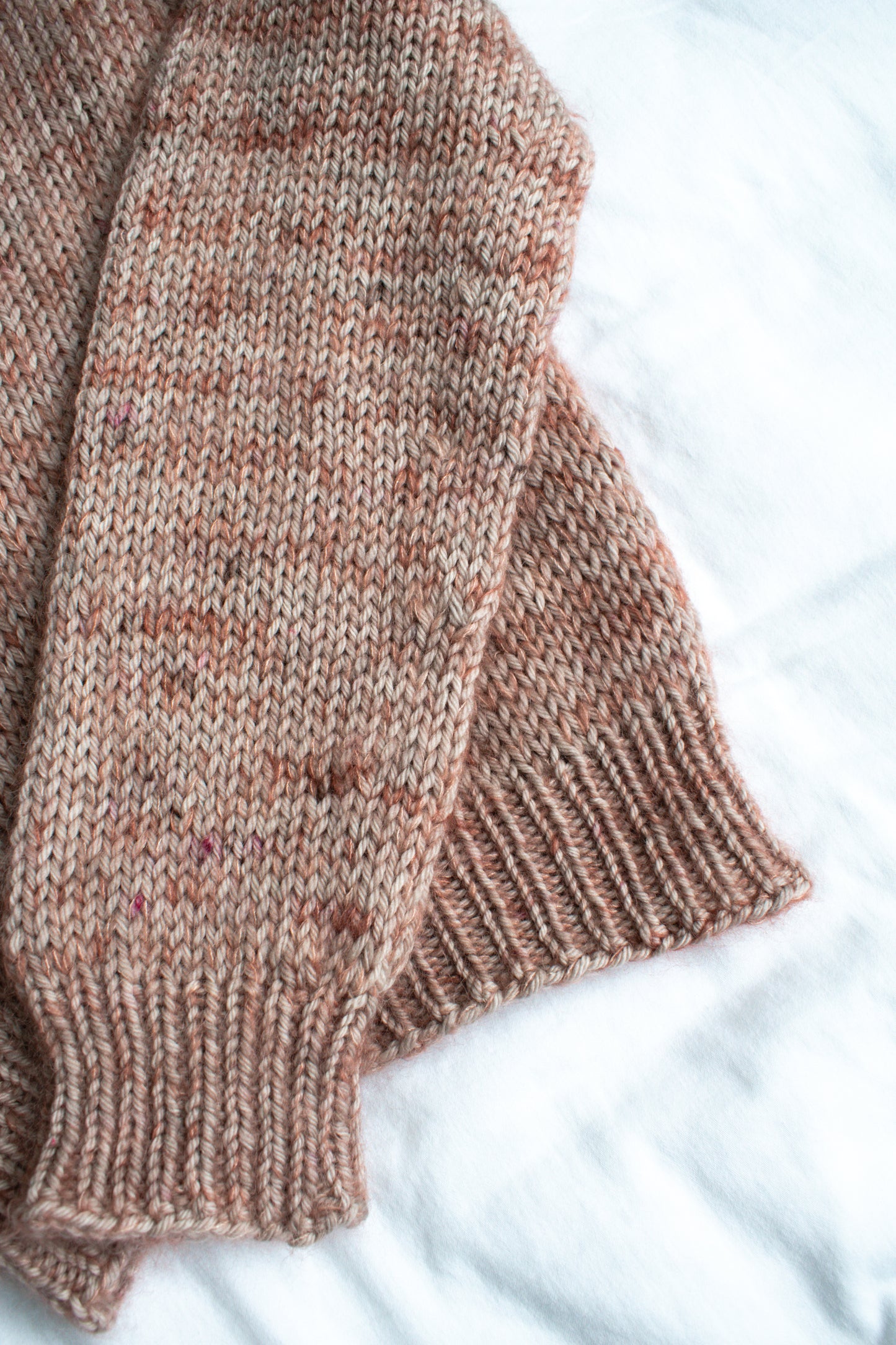 Rose Gold Hand Knit Sweater - Merino + Mohair, Size Small
