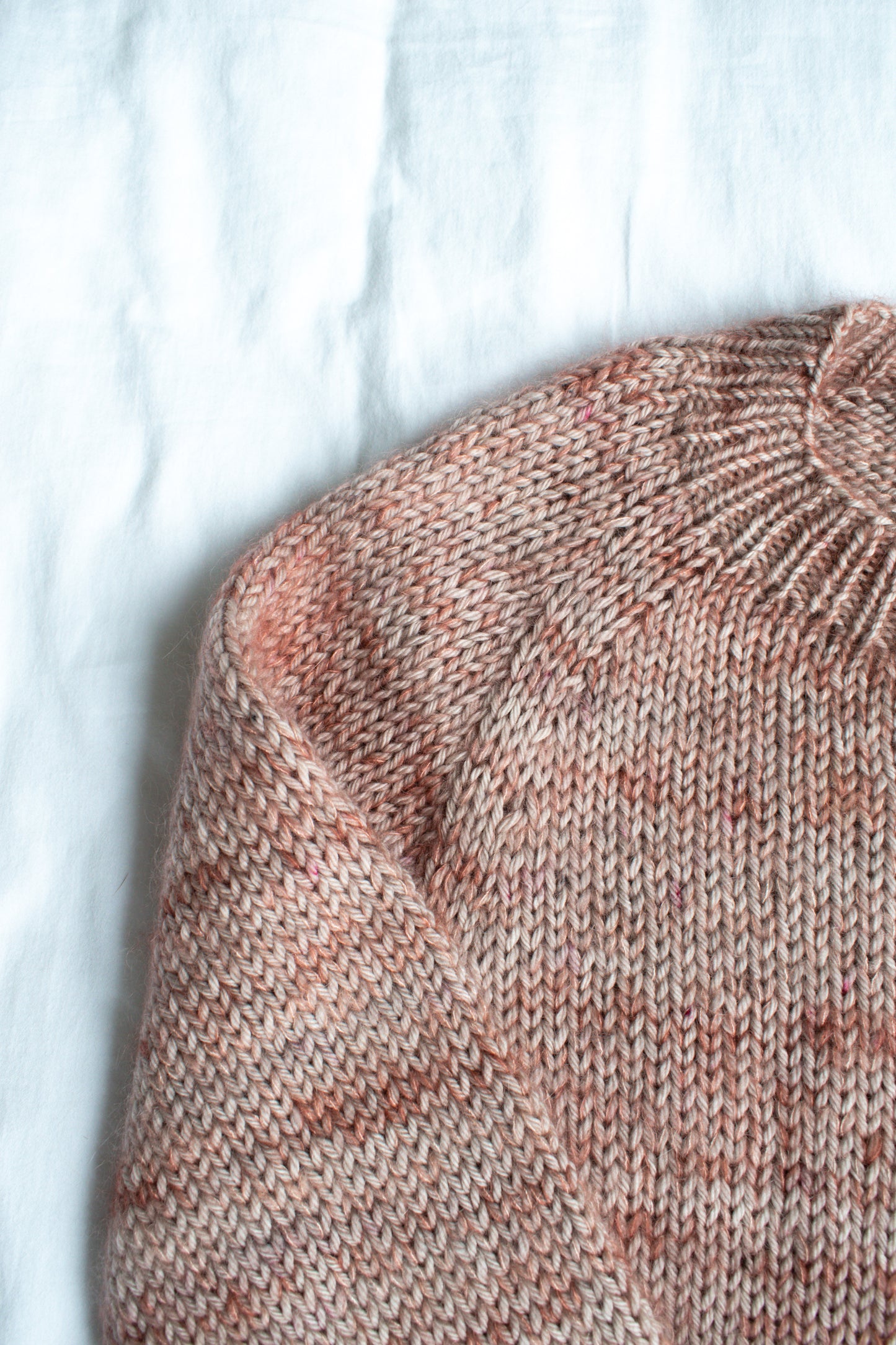 Rose Gold Hand Knit Sweater - Merino + Mohair, Size Small