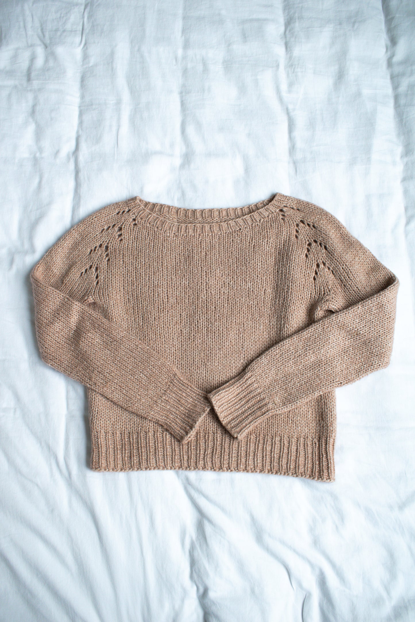 Dusty Pink Eyelet Raglan Sweater