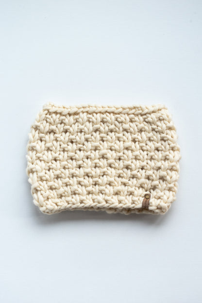 Ivory Merino Wool Hand Knit Cowl