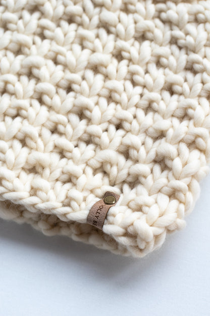 Ivory Merino Wool Hand Knit Cowl