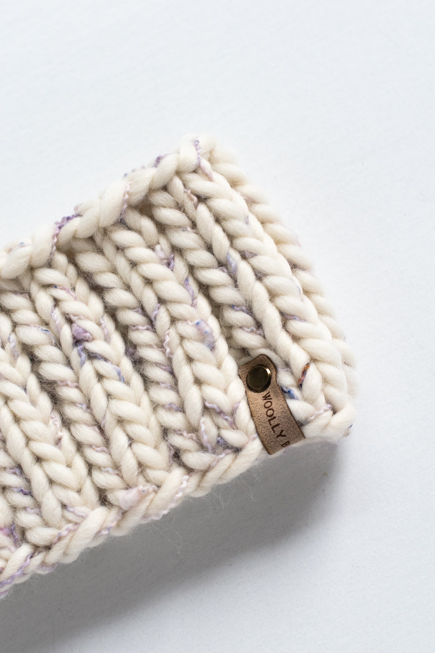Ivory Slub Peruvian Wool Hand Knit Headband