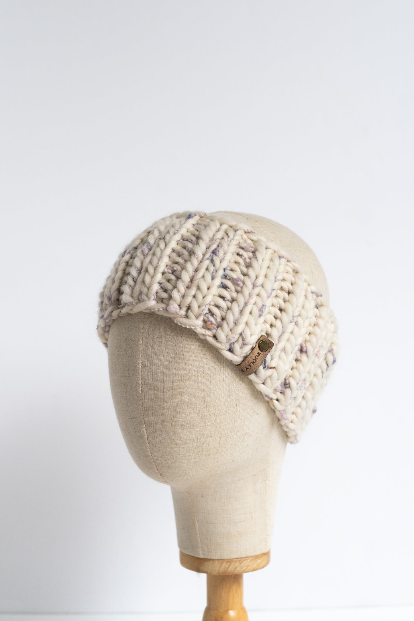 Ivory Slub Peruvian Wool Hand Knit Headband