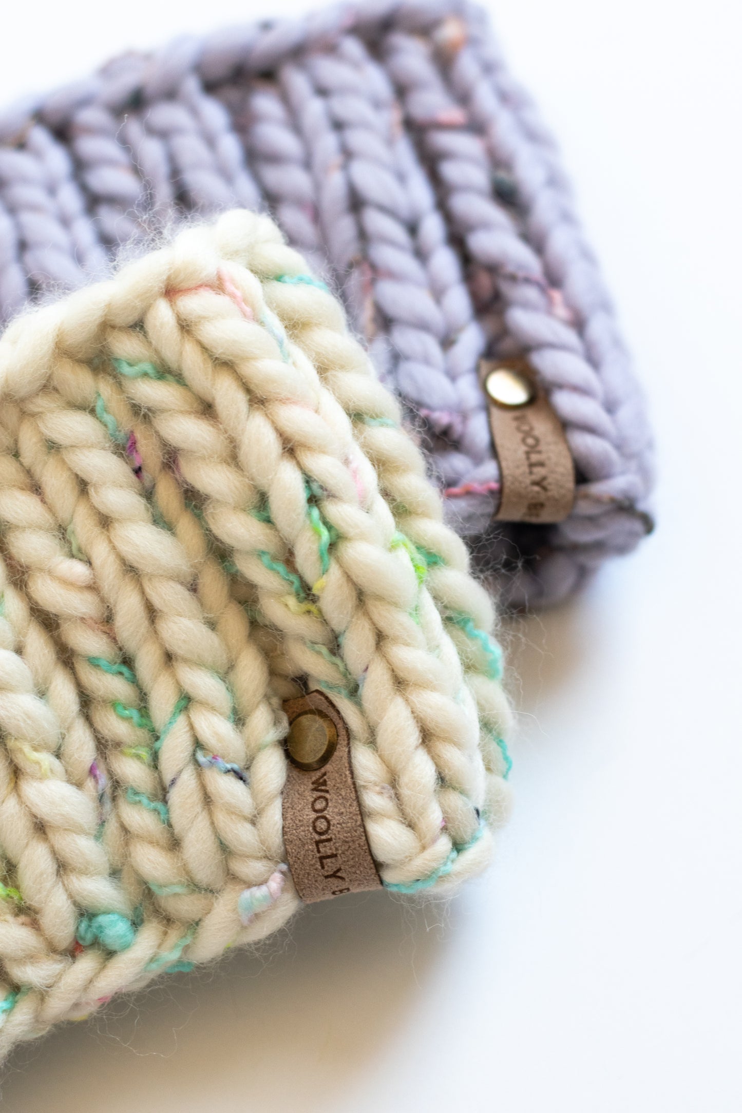 Ivory Slub Peruvian Wool Hand Knit Headband