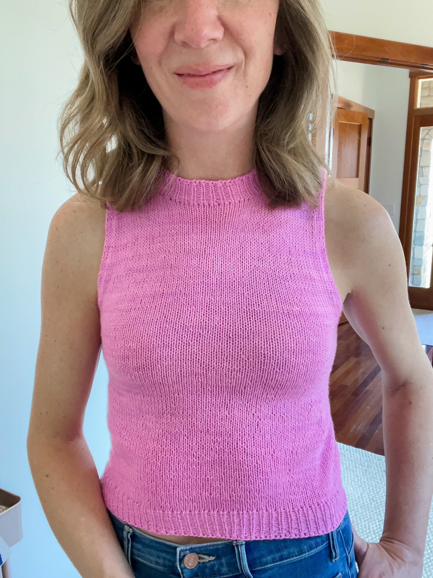 Bright Pink Tank Sweater, Size XS