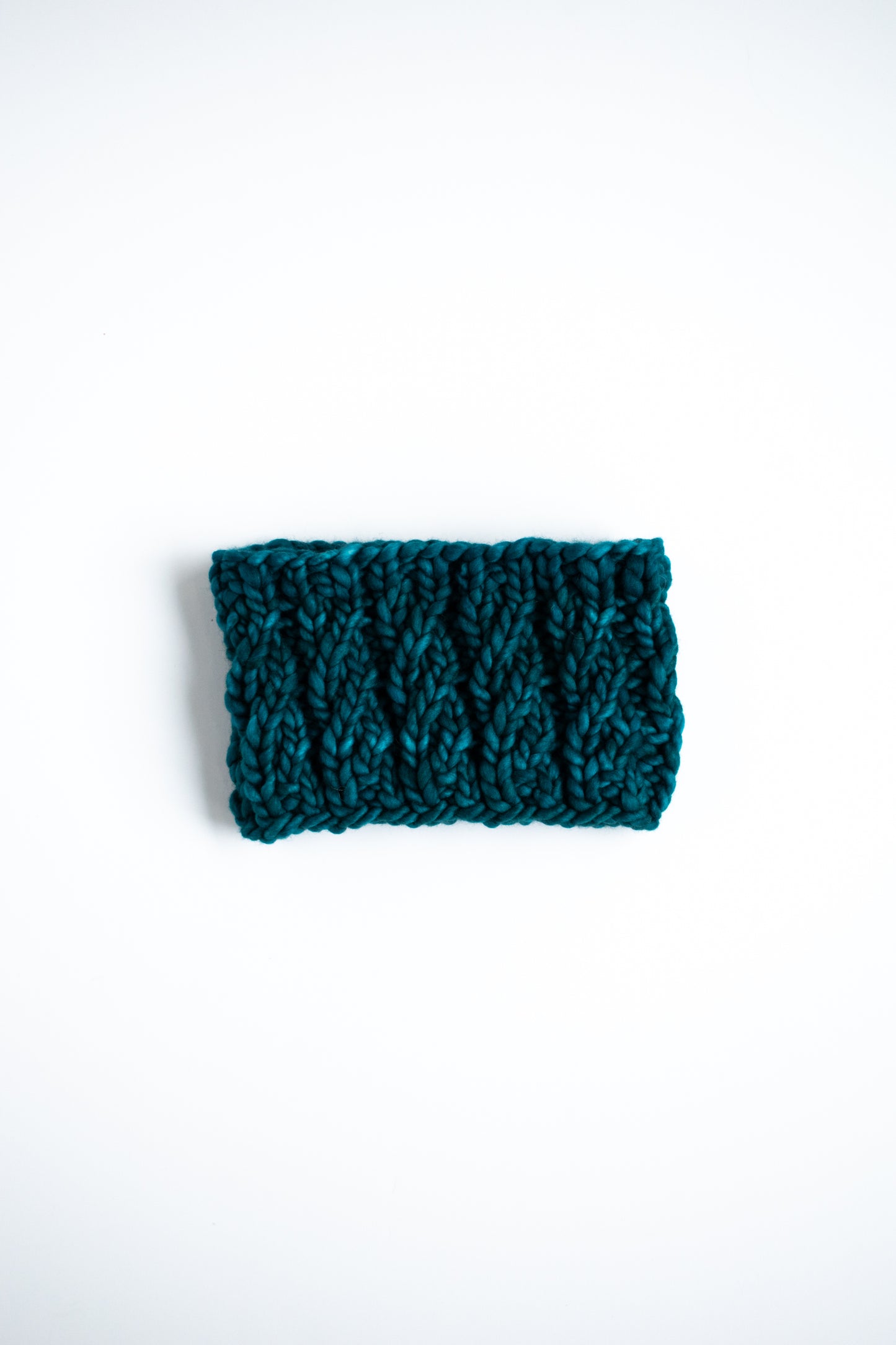 Teal Multi-Color Merino Wool Hand Knit Headband