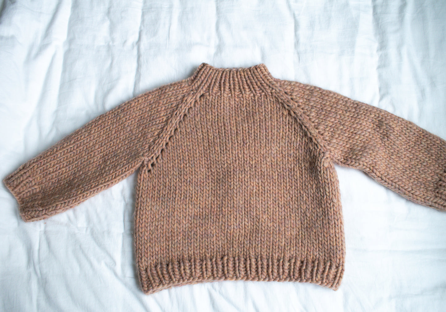 Chunky Pink Raglan Sweater, Size Small