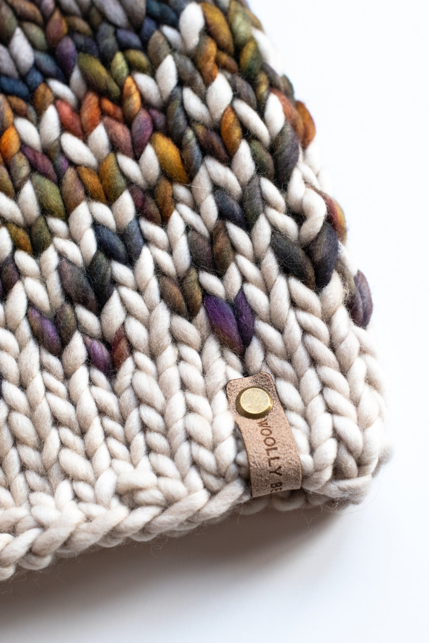 Gray and Brown Multi Color Merino Wool Fair Isle Hand Knit Cowl