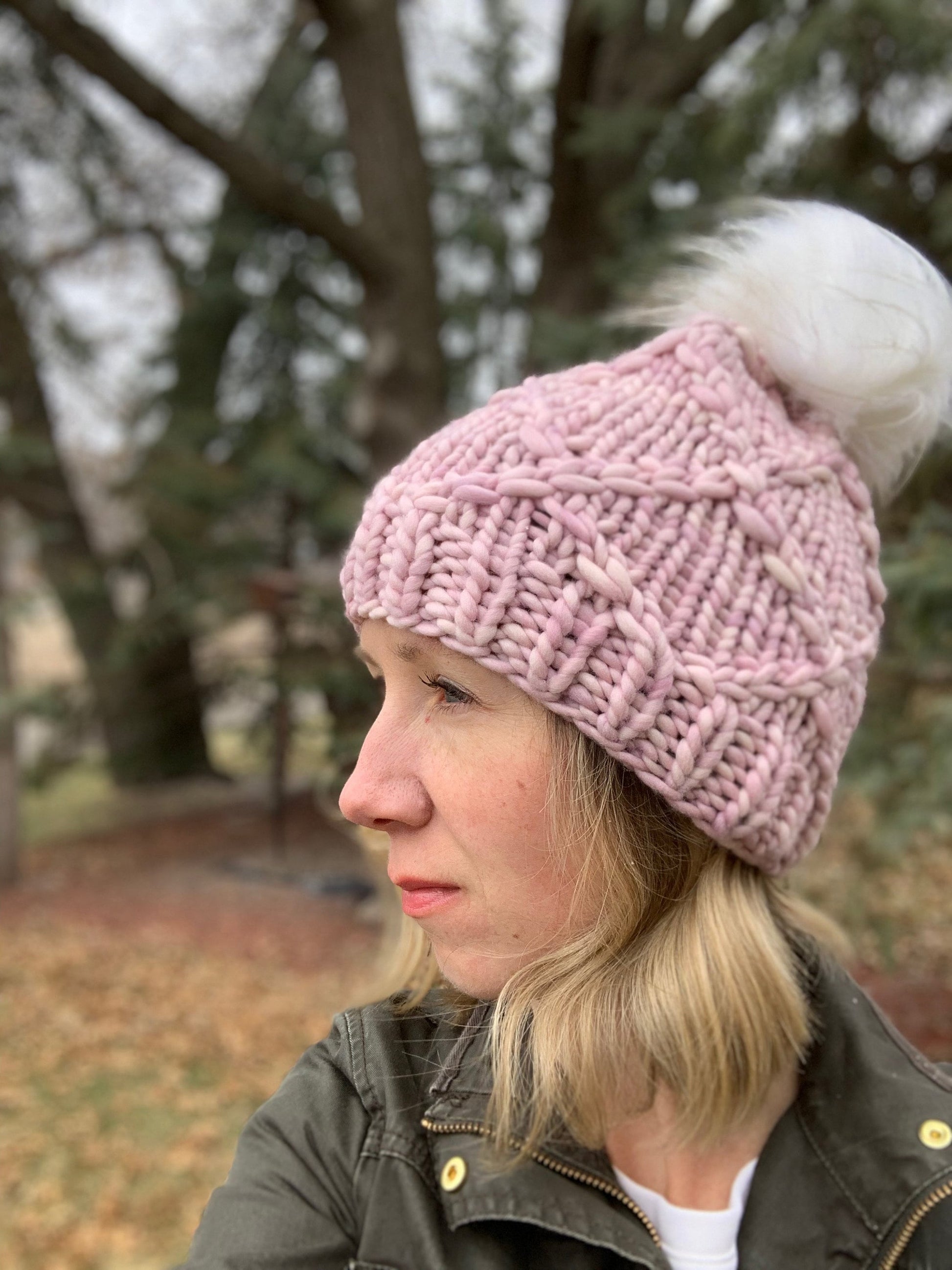 KNITTING PATTERN: Honeysuckle Hat | Cable Knit Hat Pattern | Super Bulky and Bulky Yarn Knitting Pattern