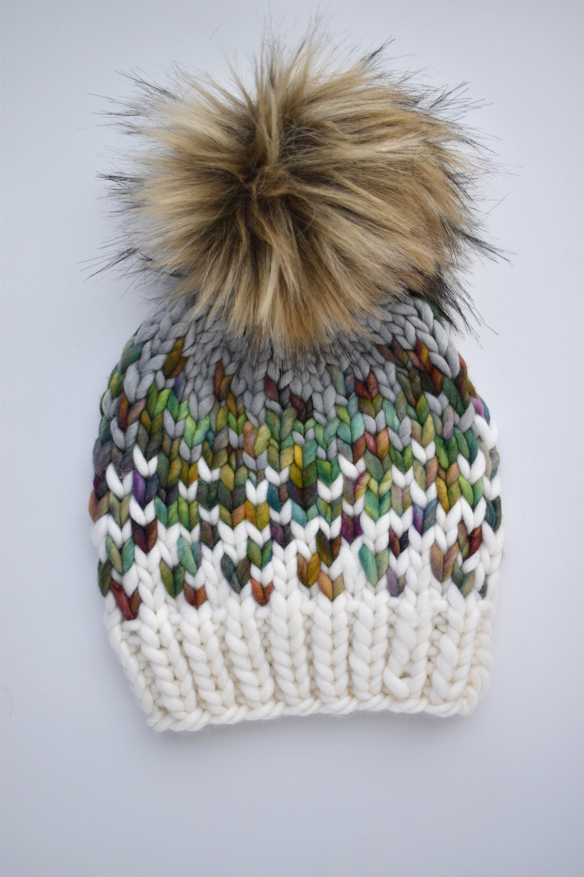 KNITTING PATTERN: Sunrise Hat, Easy Fair Isle Hat Knitting Pattern