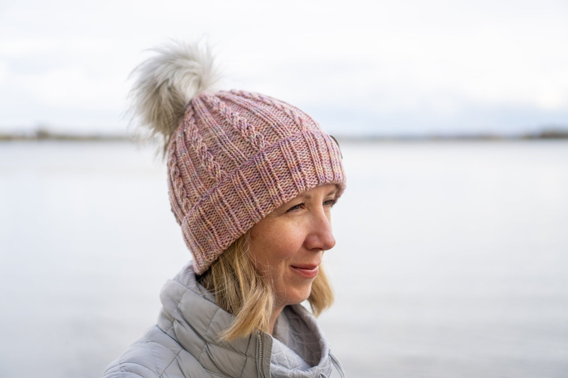KNITTING PATTERN: Seaspray Beanie | Cable Knit Hat Pattern | Easy Worsted Weight Yarn Hat Knitting Pattern