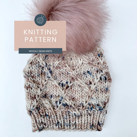 KNITTING PATTERN: Honeysuckle Hat | Cable Knit Hat Pattern | Super Bulky and Bulky Yarn Knitting Pattern