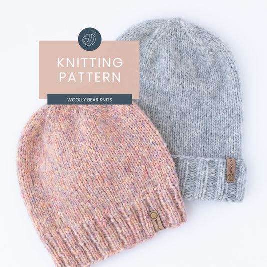 KNITTING PATTERN: Birchwood Beanie | Easy Knit Hat Pattern | Easy Worsted/Aran Weight Yarn Hat Knitting Pattern