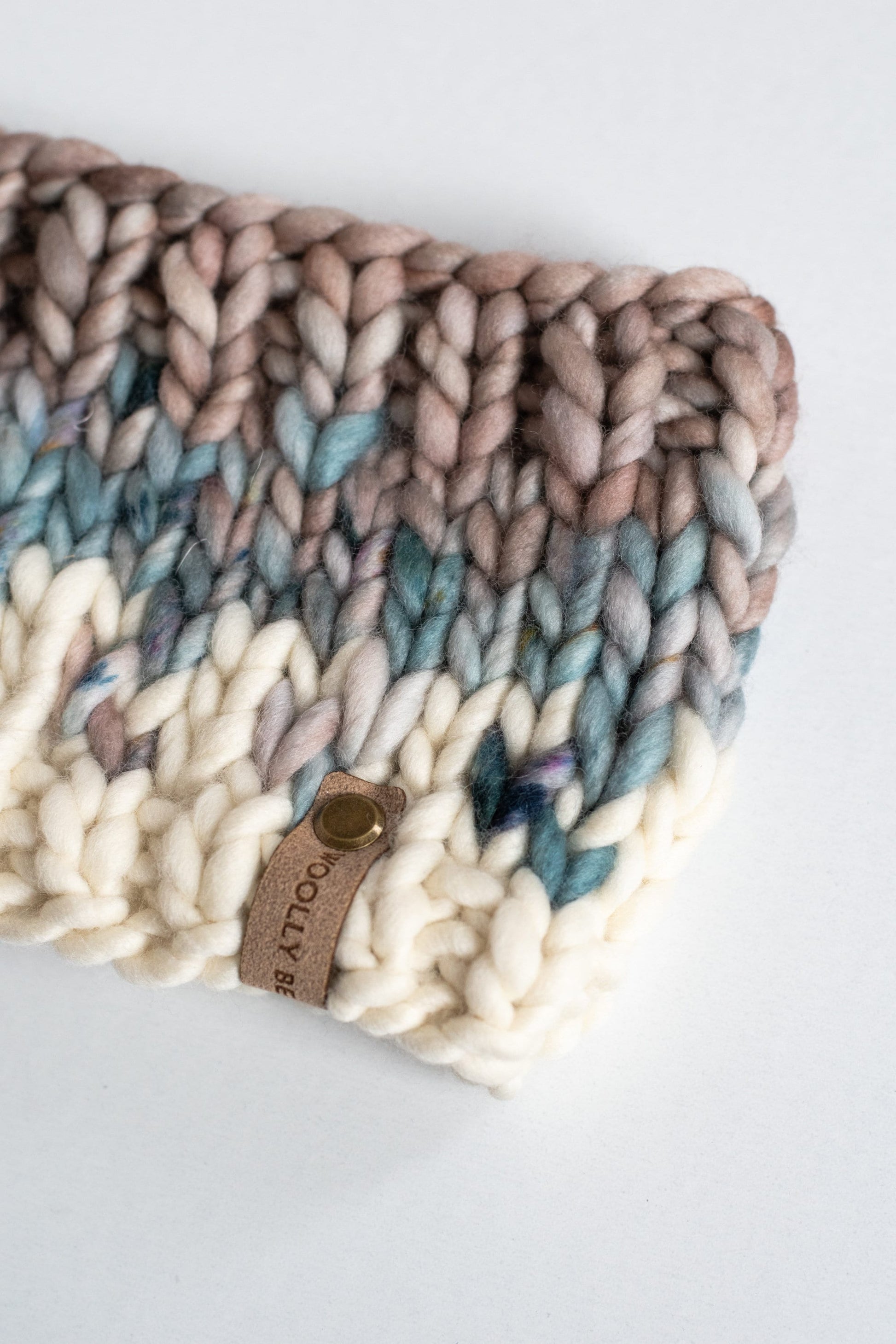 Gray Multi-Color Merino Wool Hand Knit Headband, Fair Isle Headband, Knit Ear Warmer, Ethically Sourced Wool Hand Knit Headband