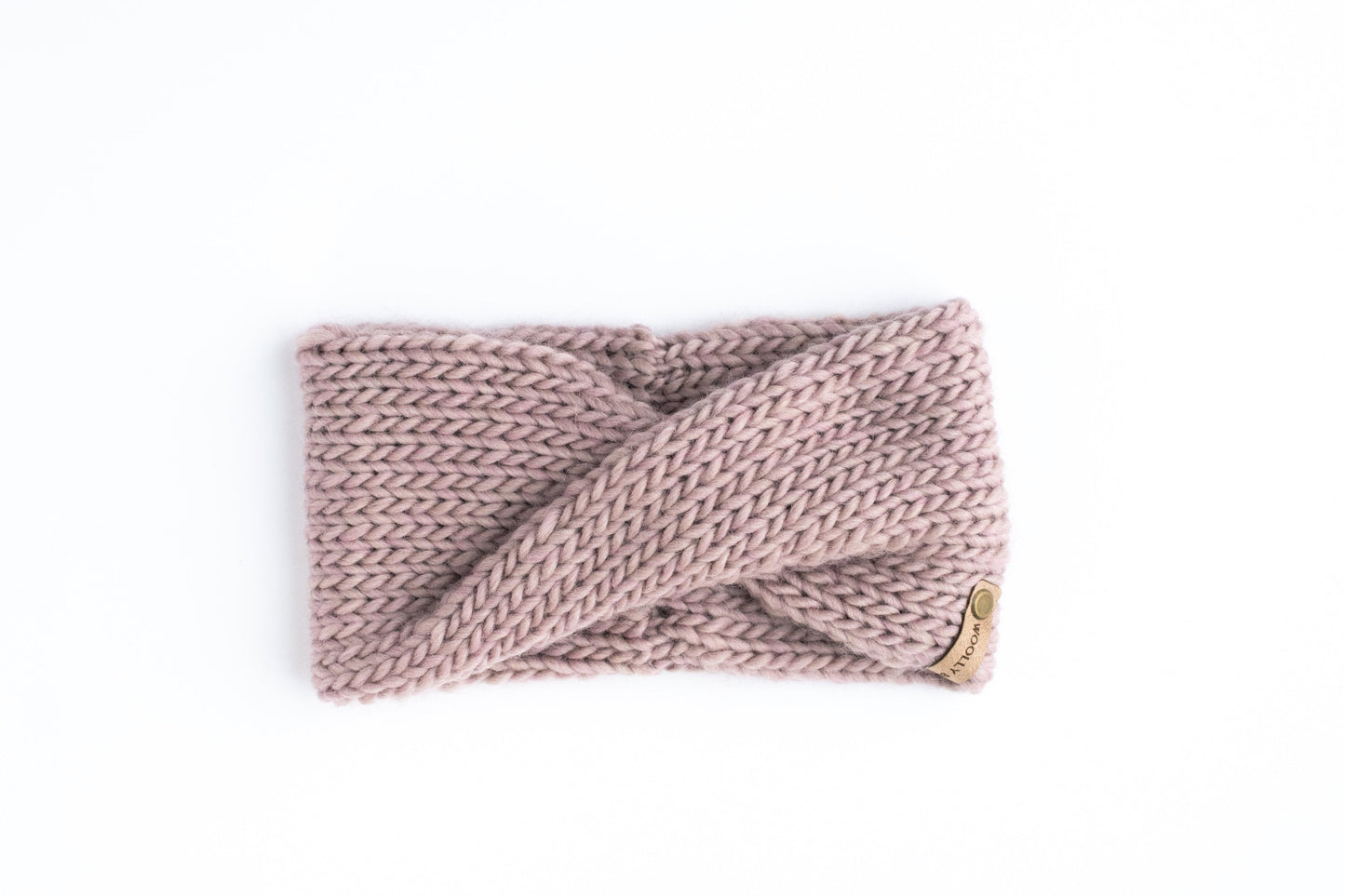 Mauve Peruvian Wool Hand Knit Headband