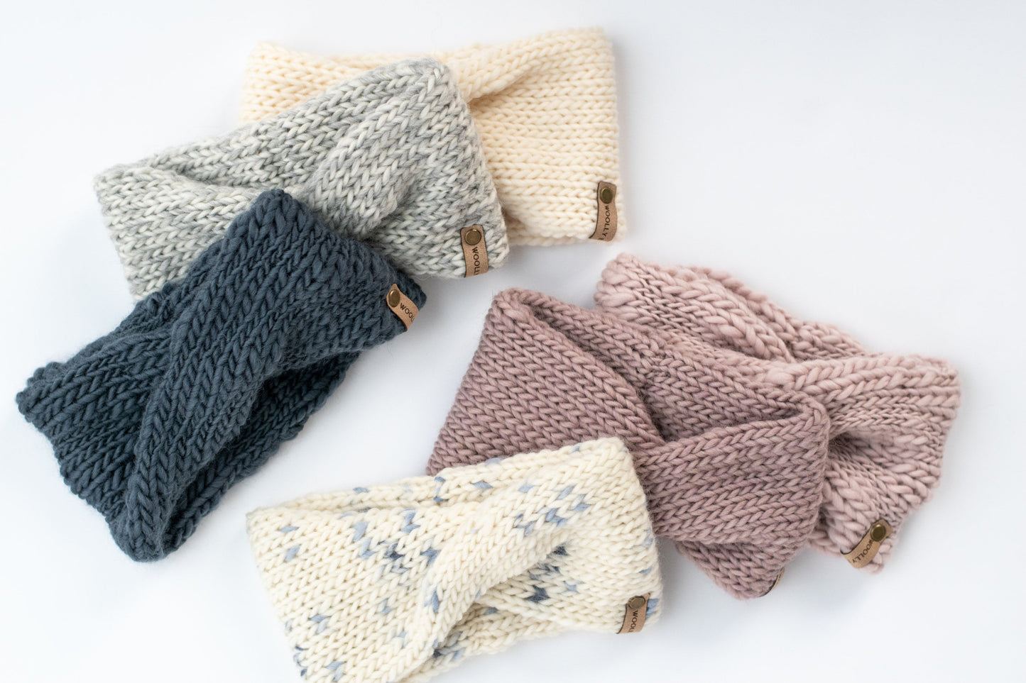 Light Gray Peruvian Wool Hand Knit Headband
