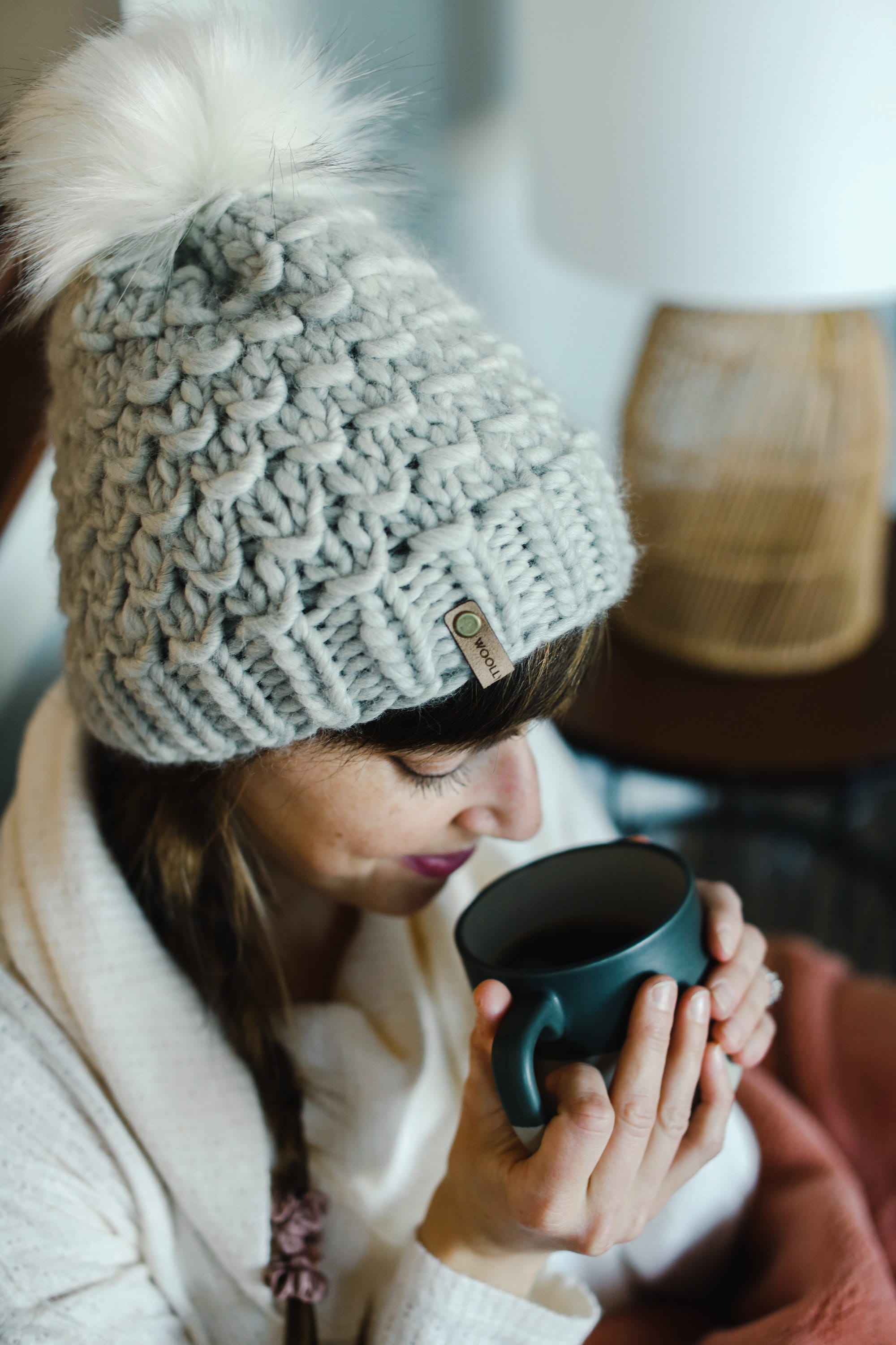 Knit Hat Fur Pom Pom, Bobble Hat, Chunky Knit discount Hat