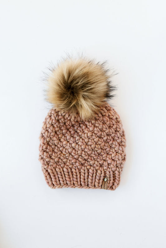 Forest Green Peruvian Wool Knit Hat with Faux Fur Pom Pom – Woolly