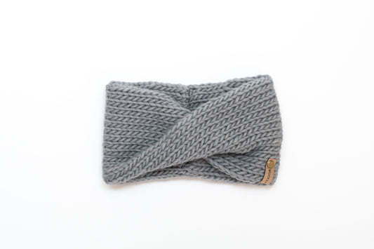Gray Peruvian Wool Knit Hand Headband