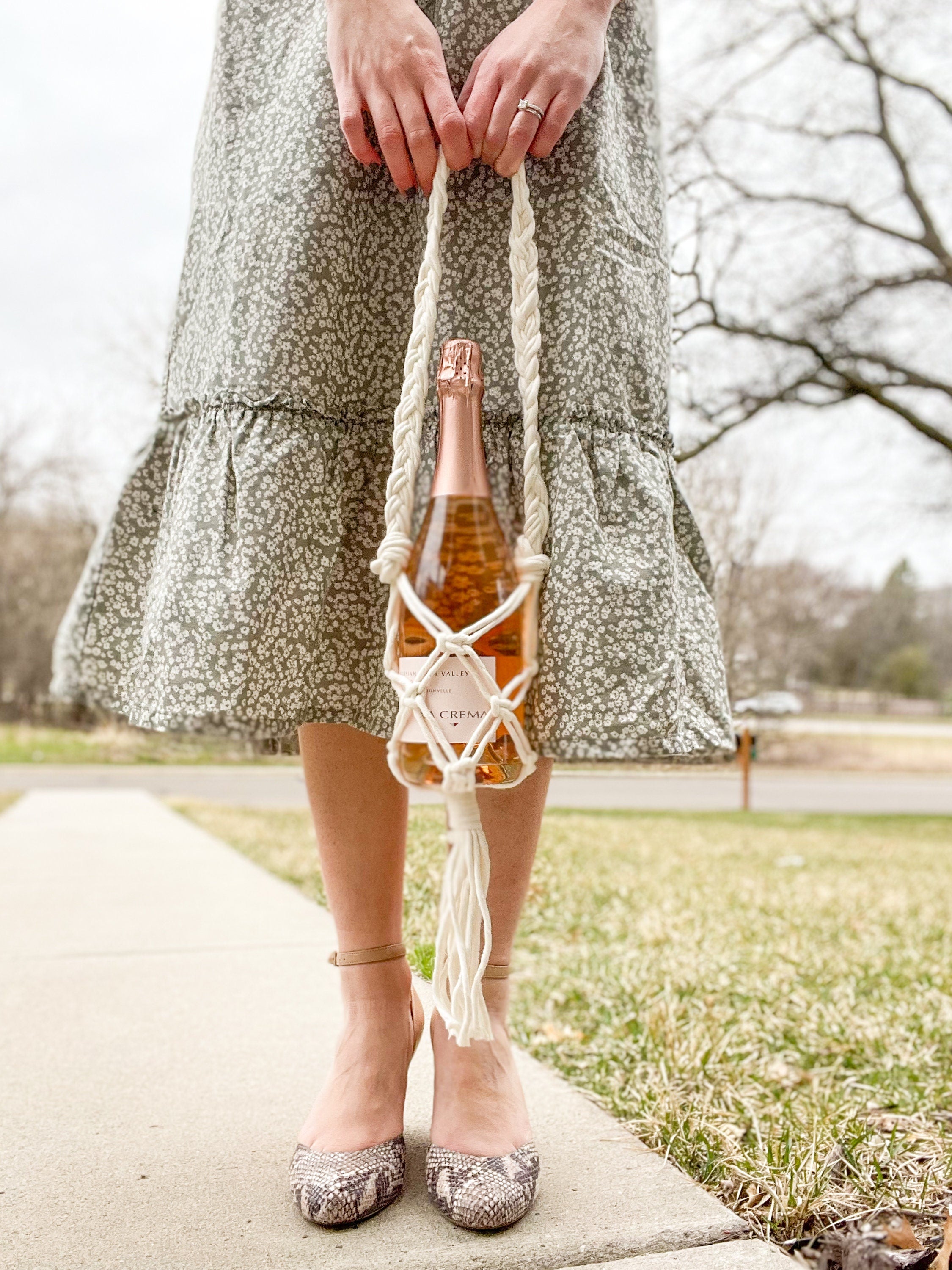 Macrame wine bag new arrivals