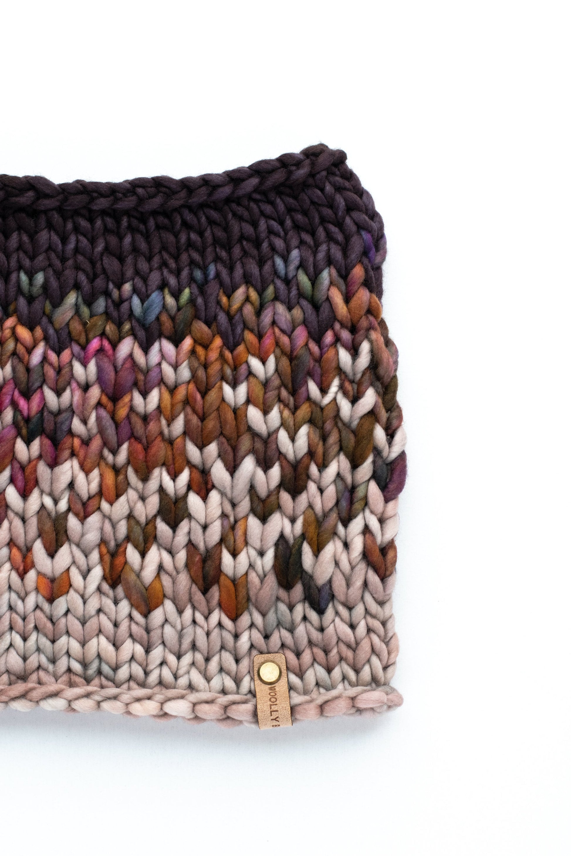 Gray and Multicolor Merino Wool Fair Isle Hand Knit Cowl