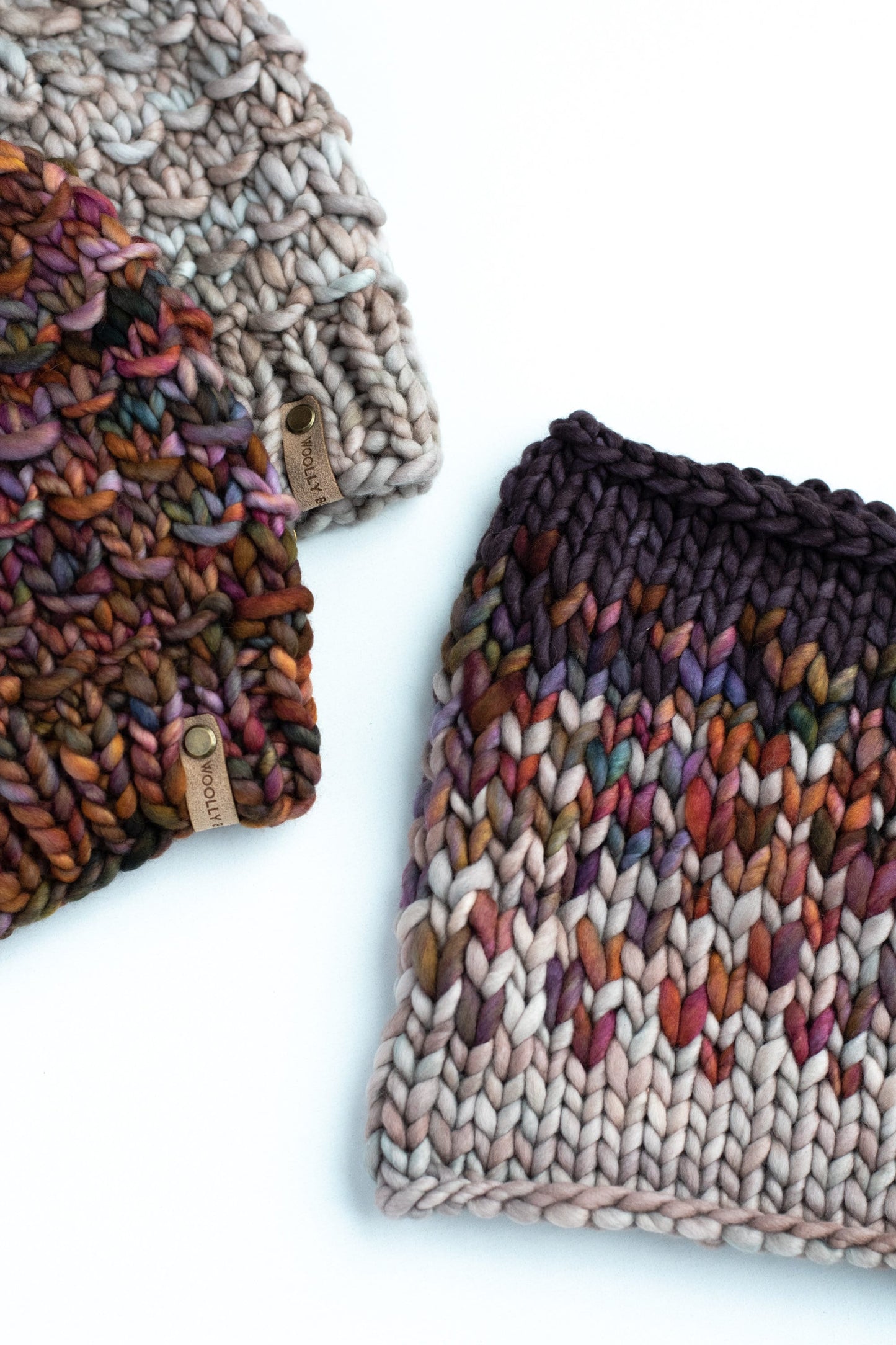 Gray and Multicolor Merino Wool Fair Isle Hand Knit Cowl