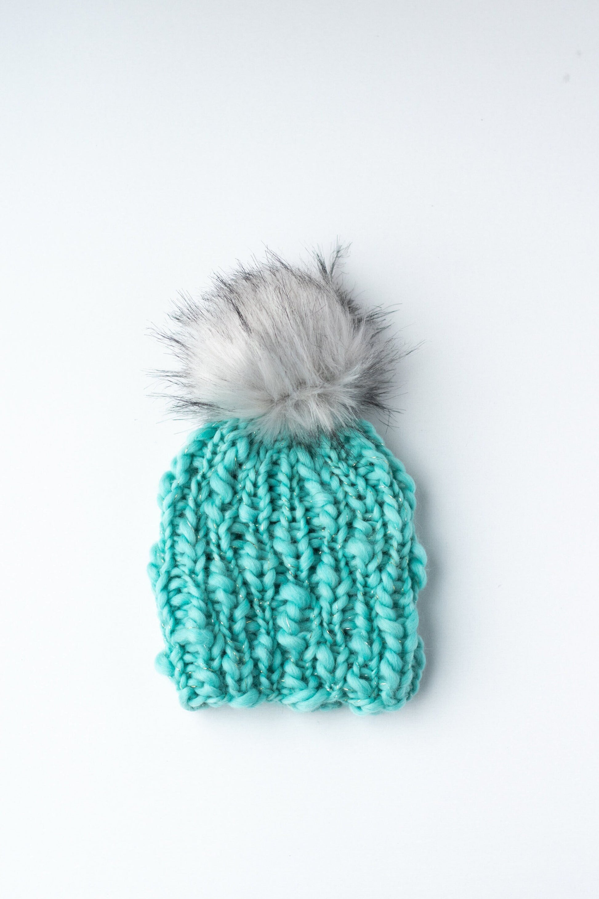 Toddler Teal Hand Knit Handspun Wool Hat | Toddler Chunky Knit Hat | Turquoise Toddler Winter Knit Hat | Boho Chic Toddler Winter Hat